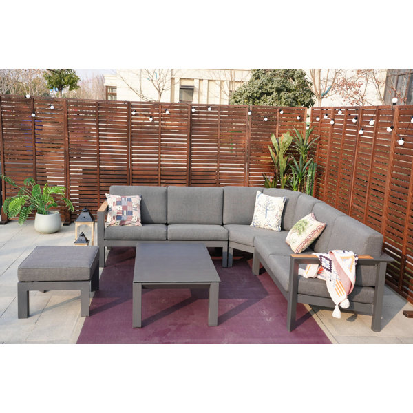 DirectWicker 6 Piece Sectional Seating Group with Cushions Wayfair